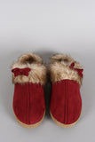 Suede Faux Fur Slip On Clog