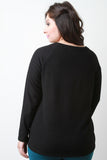 Slanted Buttons Knit Top