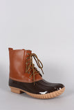 Round Toe Lace Up Duck Ankle Boots