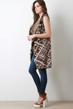 Plaid Short Fur Longline Vest