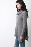 Marled Rib Knit Cowl Top