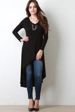 Jersey Knit High Low Vent Slit Top