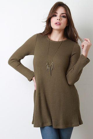 Long Sleeve Rib Effect Thermal Top