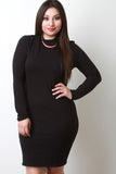 Mock Neck Long Sleeve Bodycon Dress