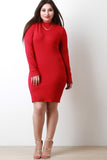 Mock Neck Long Sleeve Bodycon Dress