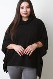 Soft Knit Cowl Neck Poncho Top