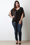 Sequin Chiffon Sleeve Top