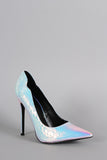 Shoe Republic LA Hologram Snake Pointy Toe Stiletto Pump