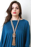 Knotted Ball Chain Paracord Statement Necklace
