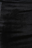 Velvet And Vegan Leather Midi Pencil Skirt