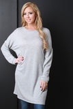 Round Neck Long Dolman Sleeves Tunic Top