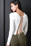 Corset Lace-Up Back Crop Top