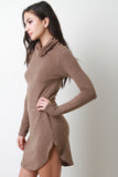 Cowl Neck Long Sleeve Tunic Dress