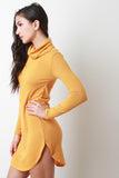 Cowl Neck Long Sleeve Tunic Dress