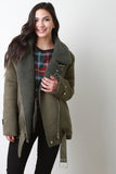 Oversize Shearling Asymmetrical Zipper Jacket