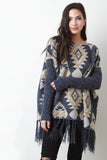 Tribal Pattern Relaxed Knit Sweater