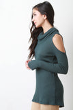 Cold Shoulder Cowl Thermal Top