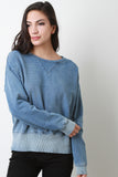 Faded Washed Denim Pullover Top