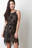 Cut Out Back Tie Floral Lace Dress