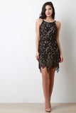 Cut Out Back Tie Floral Lace Dress