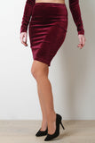 Velvet Pencil Skirt