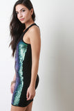 Iridescent Sequin Sleeveless Bodycon Dress