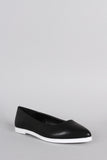 Pointy Toe Contrast Sole Slip On Loafer Flat