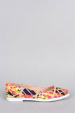 Neon Abstract Paint Print Slip On Loafer Flat