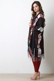 Southwestern Knit Dolman Fringe Cardigan