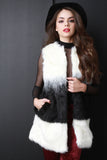 Two-Tone Faux Fur Vest