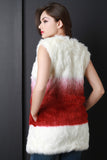 Two-Tone Faux Fur Vest