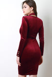 Velvet Crisscross Neckline Dress