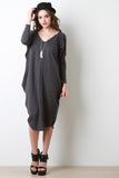 Heather Sweatshirt Cocoon Midi Dress