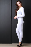 Long Sleeve Jersey Knit Leotard Jumpsuit