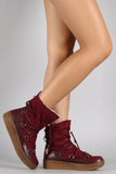 Suede Drawstring Lace Up Snow Ankle Boots