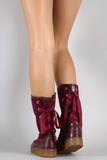 Corset Lace Back Mid Calf Snow Boots