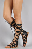 Strappy Lace Up Gladiator Flat Sandal