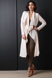 Crepe Ruffle Longline Cardigan