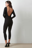 Scooped Back Microfiber Jumpsuit