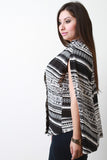 Tribal Print Batwing Cape Blazer