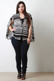 Tribal Print Batwing Cape Blazer