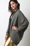 Loose Knit Open Front Dolman Sleeves Cardigan