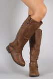 Chain Stirrup Knee High Boot