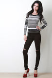 Horizontal Stripe Long Sleeve Top