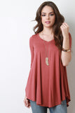 V-Neck Half Sleeve Trapeze Top