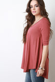 V-Neck Half Sleeve Trapeze Top