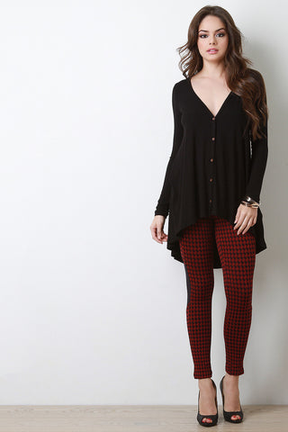 V-Neck Ribbed Knit Cardigan