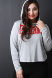 Shorty Screen Print Long Sleeves Hooded Top