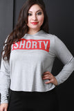 Shorty Screen Print Long Sleeves Hooded Top