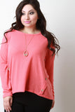 Soft Knit Buttons Accent Long Sleeves Sweater Top